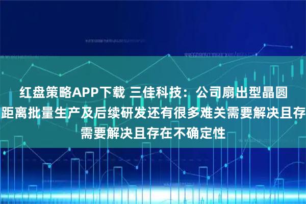 红盘策略APP下载 三佳科技：公司扇出型晶圆级封装产品距离批量生产及后续研发还有很多难关需要解决且存在不确定性